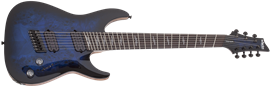 Schecter DIAMOND SERIES Omen Elite-7 Multiscale See Thru Blue Burst 7-String Electric Guitar